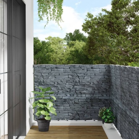 Pantalla de privacidad de balcón PVC look piedra gris 800x120cm de , Paneles de vallas - Ref: Foro24-4005529, Precio: 58,46 €...
