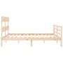 Estructura de cama de matrimonio con cabecero madera maciza de vidaXL, Camas y somieres - Ref: Foro24-3195096, Precio: 143,74...