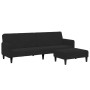 Sofá cama de 2 plazas con taburete terciopelo negro de , Sofás - Ref: Foro24-3258101, Precio: 334,81 €, Descuento: %