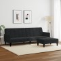 Sofá cama de 2 plazas con taburete terciopelo negro de , Sofás - Ref: Foro24-3258101, Precio: 334,81 €, Descuento: %