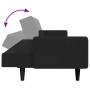 Sofá cama de 2 plazas con taburete terciopelo negro de , Sofás - Ref: Foro24-3258101, Precio: 334,81 €, Descuento: %