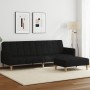 Sofá cama de 2 plazas con taburete tela negro de , Sofás - Ref: Foro24-3258090, Precio: 333,09 €, Descuento: %