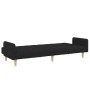 Sofá cama de 2 plazas con taburete tela negro de , Sofás - Ref: Foro24-3258090, Precio: 333,09 €, Descuento: %