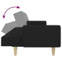 Sofá cama de 2 plazas con taburete tela negro de , Sofás - Ref: Foro24-3258090, Precio: 333,09 €, Descuento: %