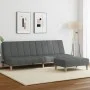 Sofá cama de 2 plazas con taburete tela gris oscuro de , Sofás - Ref: Foro24-3258086, Precio: 321,03 €, Descuento: %