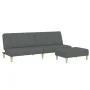 Sofá cama de 2 plazas con taburete tela gris oscuro de , Sofás - Ref: Foro24-3258086, Precio: 321,03 €, Descuento: %