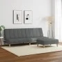 Sofá cama de 2 plazas con taburete tela gris oscuro de , Sofás - Ref: Foro24-3258086, Precio: 321,03 €, Descuento: %