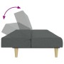 Sofá cama de 2 plazas con taburete tela gris oscuro de , Sofás - Ref: Foro24-3258086, Precio: 313,41 €, Descuento: %