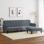 Sofá cama de 2 plazas con taburete terciopelo gris oscuro de , Sofás - Ref: Foro24-3258099, Precio: 339,61 €, Descuento: %