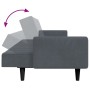 Sofá cama de 2 plazas con taburete terciopelo gris oscuro de , Sofás - Ref: Foro24-3258099, Precio: 339,61 €, Descuento: %