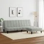 Sofá cama de 2 plazas con taburete terciopelo gris claro de , Sofás - Ref: Foro24-3258092, Precio: 305,10 €, Descuento: %