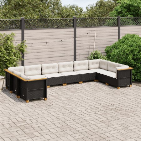 Set de sofás de jardín 10 pzas cojines ratán sintético negro de , Conjuntos de jardín - Ref: Foro24-3262019, Precio: 706,22 €...