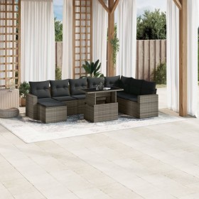 Set de muebles de jardín 9 pzas y cojines ratán sintético gris de , Conjuntos de jardín - Ref: Foro24-3267470, Precio: 564,76...