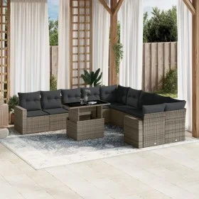 Set de sofás de jardín 11 pzas y cojines ratán sintético gris de , Conjuntos de jardín - Ref: Foro24-3267540, Precio: 686,71 ...
