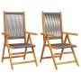 Sillas de jardín 2 uds madera maciza acacia polipropileno gris de , Sillas de jardín - Ref: Foro24-367655, Precio: 174,57 €, ...