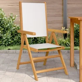 Sillas de jardín 2 uds madera maciza acacia y tela crema blanco by , Garden chairs - Ref: Foro24-367657, Price: 150,78 €, Dis...