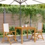 Sillas de jardín 2 uds madera maciza acacia y tela crema blanco de , Sillas de jardín - Ref: Foro24-367657, Precio: 154,52 €,...