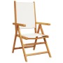 Sillas de jardín 2 uds madera maciza acacia y tela crema blanco de , Sillas de jardín - Ref: Foro24-367657, Precio: 154,52 €,...