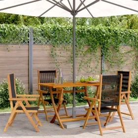 Sillas de jardín reclinables 4 uds madera maciza acacia negro de , Sillas de jardín - Ref: Foro24-3214529, Precio: 325,43 €, ...