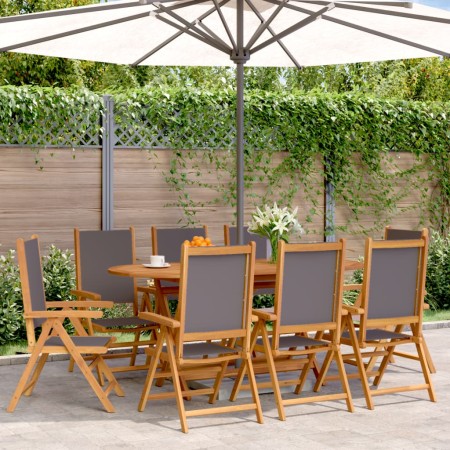 Sillas de jardín reclinables 8 uds tela madera maciza antracita de , Sillas de jardín - Ref: Foro24-3214543, Precio: 589,03 €...