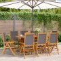 Sillas de jardín reclinables 8 uds tela madera maciza antracita de , Sillas de jardín - Ref: Foro24-3214543, Precio: 589,03 €...