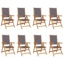 Sillas de jardín reclinables 8 uds tela madera maciza antracita de , Sillas de jardín - Ref: Foro24-3214543, Precio: 589,03 €...