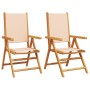 Sillas de jardín 2 uds madera maciza acacia y tela beige de , Sillas de jardín - Ref: Foro24-367660, Precio: 154,34 €, Descue...