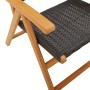 Sillas de jardín reclinables 8 uds ratán PE madera maciza negro de , Sillas de jardín - Ref: Foro24-3214522, Precio: 610,23 €...