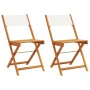 Sillas de bistró 2 uds madera maciza acacia y tela crema blanco de , Sillas de jardín - Ref: Foro24-367681, Precio: 76,85 €, ...