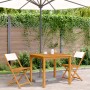 Sillas de bistró 2 uds madera maciza acacia y tela crema blanco de , Sillas de jardín - Ref: Foro24-367681, Precio: 76,85 €, ...