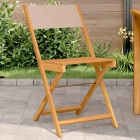Sillas de bistró 2 uds madera maciza acacia y tela gris taupe de , Sillas de jardín - Ref: Foro24-367683, Precio: 84,16 €, De...