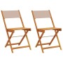 Sillas de bistró 2 uds madera maciza acacia y tela gris taupe de , Sillas de jardín - Ref: Foro24-367683, Precio: 85,70 €, De...