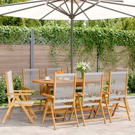 Sillas de jardín reclinables 8 uds madera maciza acacia gris de , Sillas de jardín - Ref: Foro24-3214534, Precio: 654,50 €, D...
