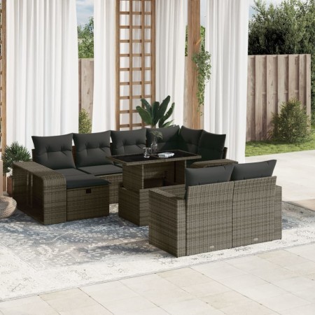 Set de sofás de jardín 11 pzas y cojines ratán sintético gris de , Conjuntos de jardín - Ref: Foro24-3276506, Precio: 637,89 ...