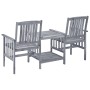 Sillas de jardín con mesita y cojines madera maciza acacia de , Conjuntos de jardín - Ref: Foro24-3061309, Precio: 165,79 €, ...