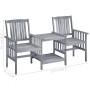 Sillas de jardín con mesita y cojines madera maciza acacia de , Conjuntos de jardín - Ref: Foro24-3061309, Precio: 165,79 €, ...