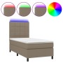 Cama box spring colchón y luces LED tela gris taupe 90x190 cm de , Camas y somieres - Ref: Foro24-3134841, Precio: 340,00 €, ...
