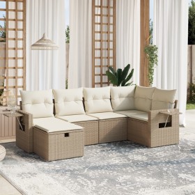 Juego de sofás jardín con cojines 6 pzas ratán sintético beige de , Conjuntos de jardín - Ref: Foro24-3263794, Precio: 411,68...