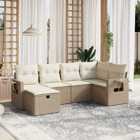 Juego de sofás jardín con cojines 6 pzas ratán sintético beige de , Conjuntos de jardín - Ref: Foro24-3263794, Precio: 411,68...