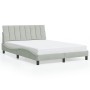 Estructura cama con luces LED terciopelo gris claro 140x190 cm de , Camas y somieres - Ref: Foro24-3213775, Precio: 205,94 €,...