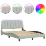 Estructura cama con luces LED terciopelo gris claro 140x190 cm de , Camas y somieres - Ref: Foro24-3213775, Precio: 205,94 €,...