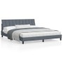 Estructura cama con cabecero terciopelo gris oscuro 180x200 cm de , Camas y somieres - Ref: Foro24-3207862, Precio: 257,88 €,...
