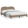 Estructura de cama cabecero cuero sintético capuchino 160x200cm de , Camas y somieres - Ref: Foro24-3208107, Precio: 221,30 €...