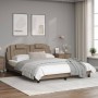Estructura de cama cabecero cuero sintético capuchino 160x200cm de , Camas y somieres - Ref: Foro24-3208107, Precio: 221,30 €...