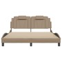 Estructura de cama cabecero cuero sintético capuchino 160x200cm de , Camas y somieres - Ref: Foro24-3208107, Precio: 221,30 €...