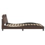Estructura de cama cabecero cuero sintético marrón 160x200 cm de , Camas y somieres - Ref: Foro24-3208105, Precio: 236,51 €, ...