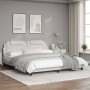 Estructura de cama cabecero cuero sintético blanco 180x200 cm de , Camas y somieres - Ref: Foro24-3208111, Precio: 255,37 €, ...
