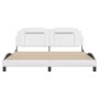 Estructura de cama cabecero cuero sintético blanco 180x200 cm de , Camas y somieres - Ref: Foro24-3208111, Precio: 255,37 €, ...
