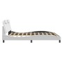 Estructura de cama cabecero cuero sintético blanco 180x200 cm de , Camas y somieres - Ref: Foro24-3208111, Precio: 255,37 €, ...