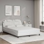 Estructura cama con luces LED cuero sintético blanco 140x190 cm de , Camas y somieres - Ref: Foro24-3214016, Precio: 232,95 €...
